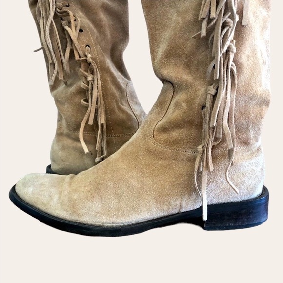 Coach Shoes - Coach Suede Fringed Boots Ladies Size 8.5